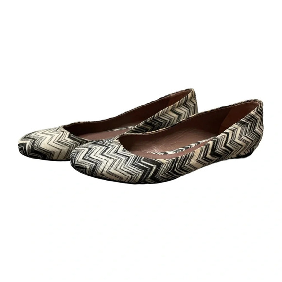 Missoni Chevron Ballet Flats Zig Zag Made In Italy Retail $365 Size 38.5 US 8.5 - Picture 1 of 7